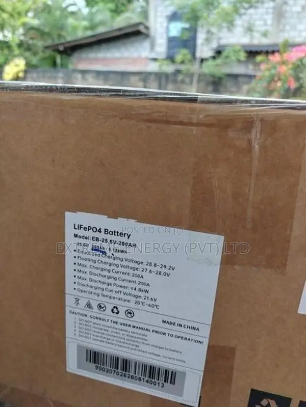 5.12kWh LiFePO Solar Battery – 25.6V 200Ah