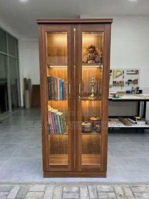 Brown Glass Office Cupboard