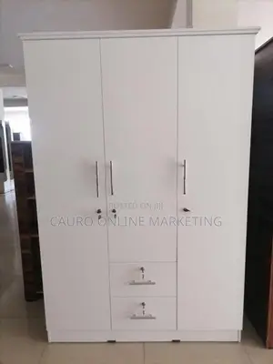 New Melamine White Colour 3 Door Cupboard 6*4 Ft Wardrobe L