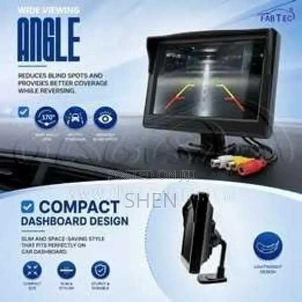 5" Color Display with Reverse Camera - 12v with Dual AV Input (Brand N
