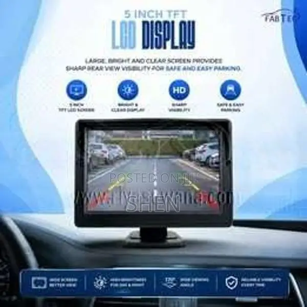 5" Color Display with Reverse Camera - 12v with Dual AV Input (Brand N