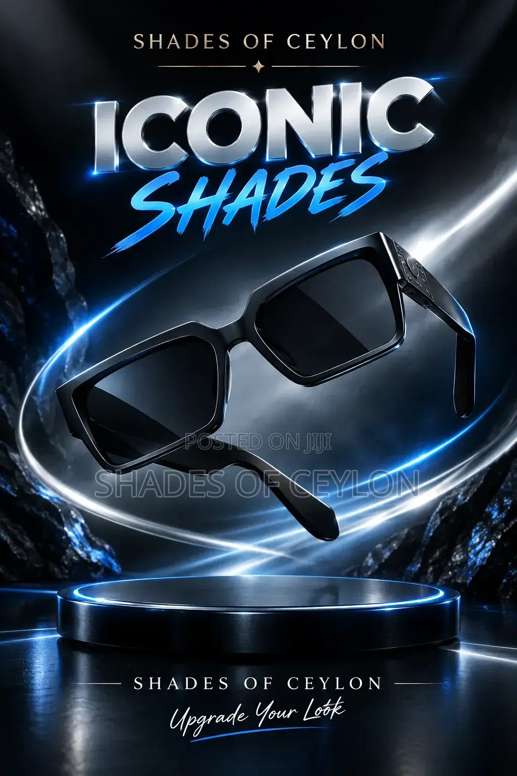 Millionaire" Style Square Sunglasses.