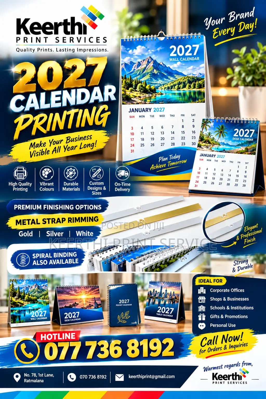 2027 Calendar Printing Sri Lanka | Corporate & Bulk Orders
