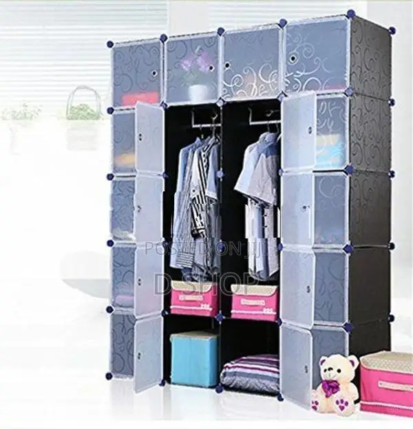 DIY- 16 Cubes Storage- Wardrobe - Cupboard- (Blue) colour