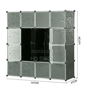 DIY- 16 Cubes Storage- Wardrobe - Cupboard- (Blue) colour