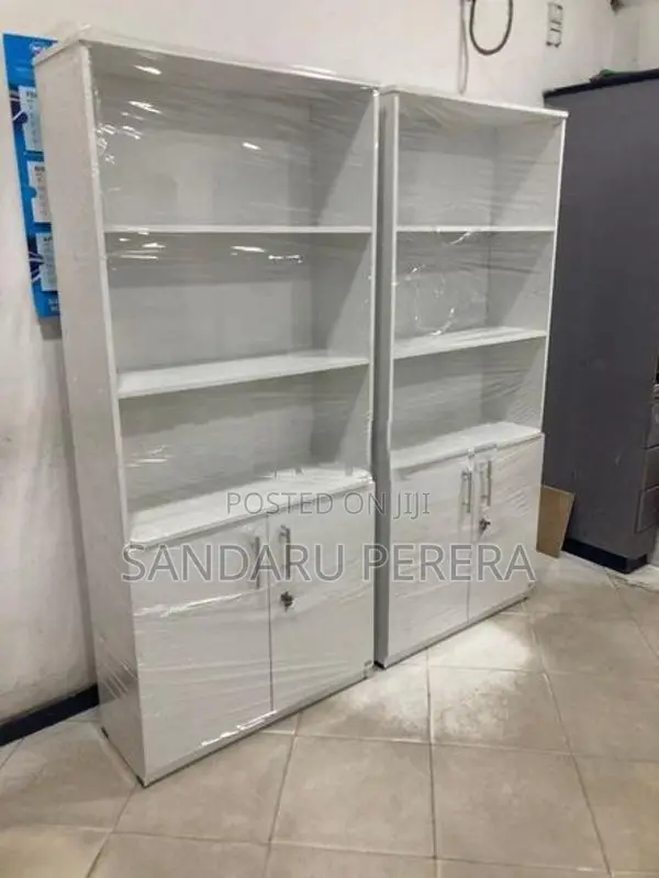 White file rack with cupboard