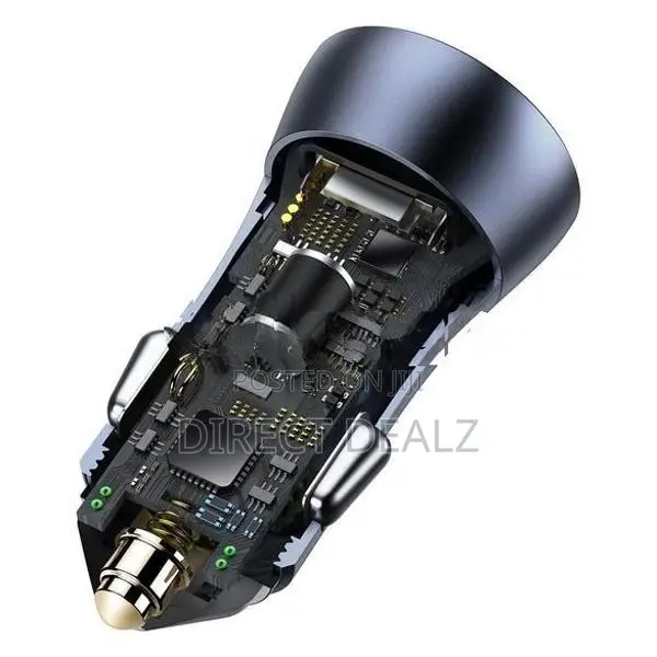 Baseus 40W Dual Ports Car Charger with Type-C to Lightning Cable