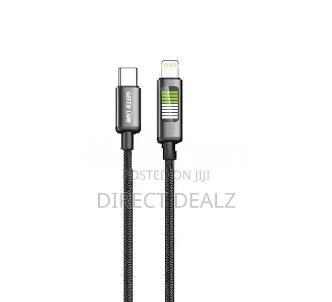 Green Lion LED Braided USB-C to Lightning Cable