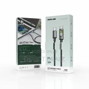 Green Lion LED Braided USB-C to Cable