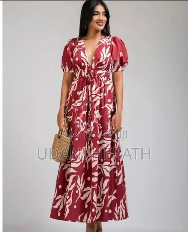 Bayleee Fiorella Maroon Printed Maxi Dress – Worn Once