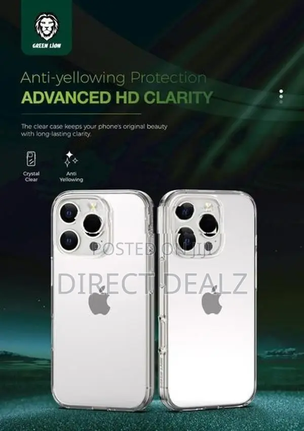 Green Lion Crystal Clear Case For iPhone 16 Pro Max
