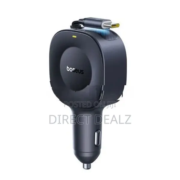 Baseus PrimeTrip VR2 30W Car Charger with Retractable Type-C Cable.