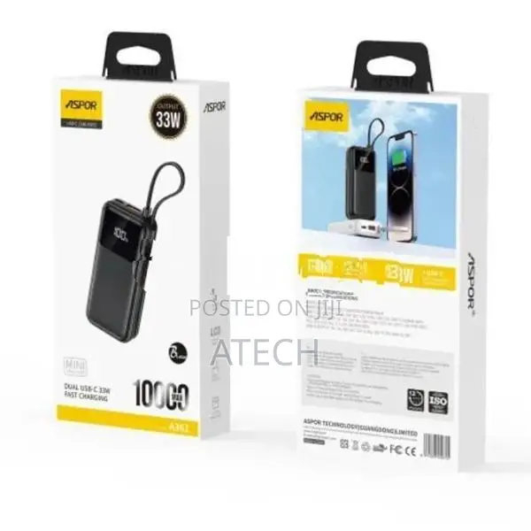 Aspor A361 10000mAh Mini Power Bank