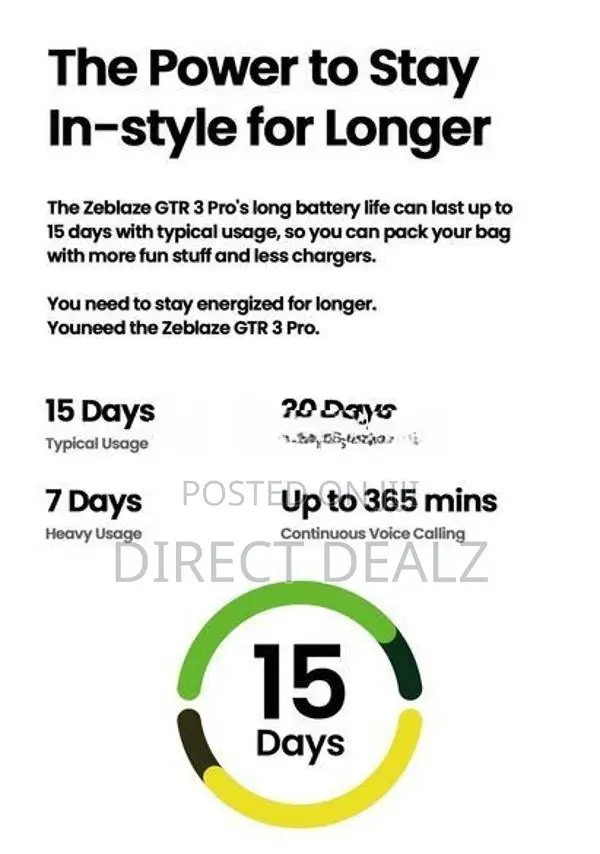 Zeblaze GTS 3 Pro Bluetooth Calling Smart Watch