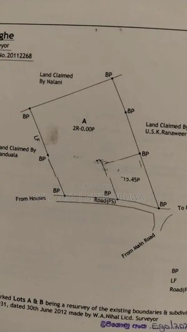 Land for Sale in Nittambuwa