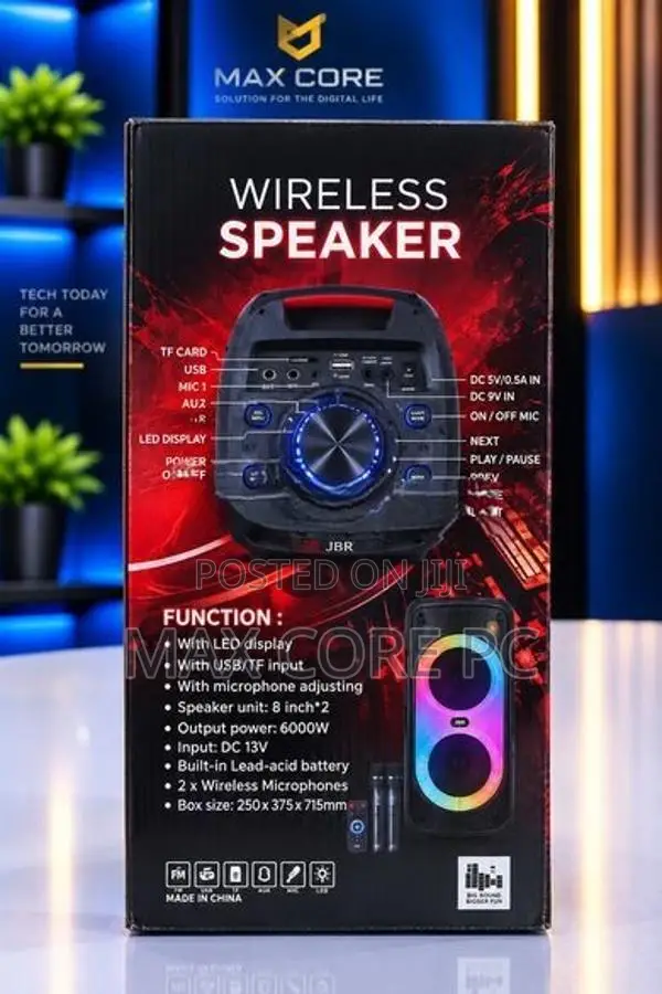 Brand New JBR 810 Party Box Speacker with 2 Mics