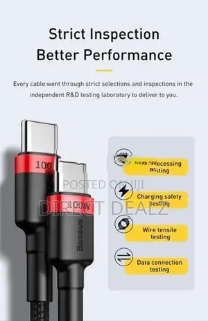 BASEUS 100W Cafule Series Type-C PD 2.0 5A Flash Charge Cable