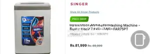 Singer 7.5KG Full Auto Washing Machine