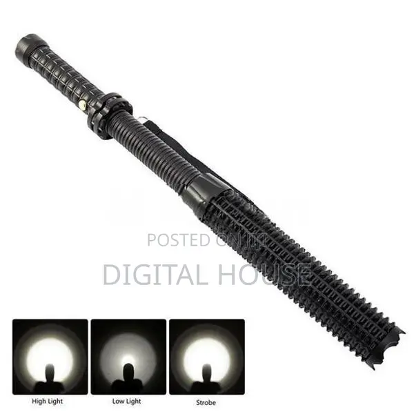 Led Flashlight Retractable Baseball Bat Model 3 Mode - New .