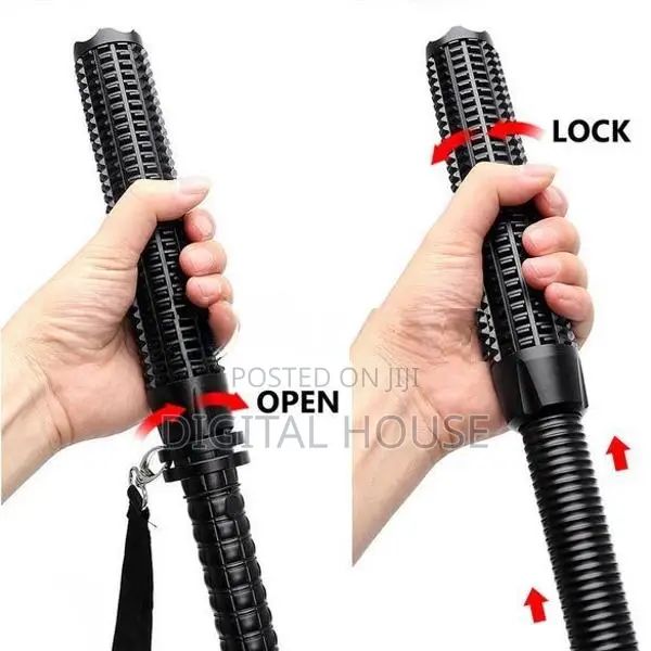 Led Flashlight Retractable Baseball Bat Model 3 Mode - New .