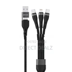 Green Lion 3 in 2 Braided Fast Charging Cable