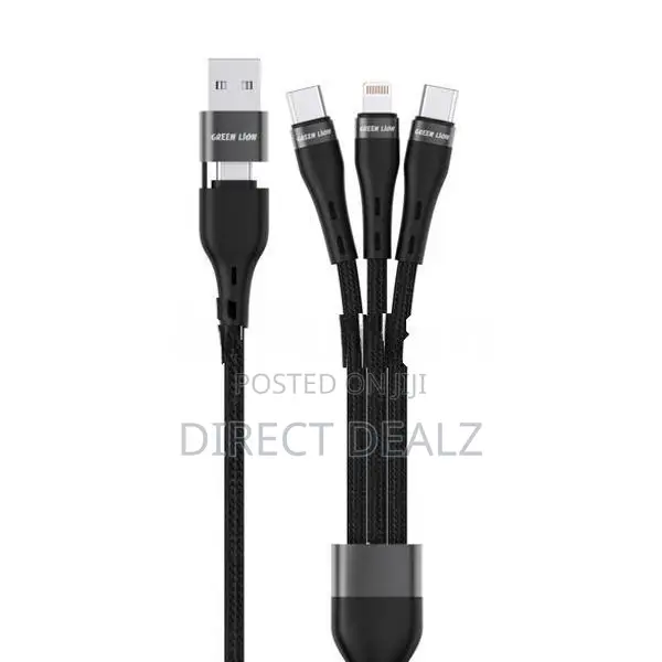 Green Lion 3 in 2 Braided Fast Charging Cable