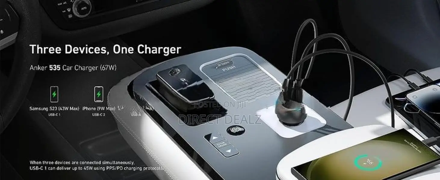 Anker 535 67W Car Charger with USB-C Cable