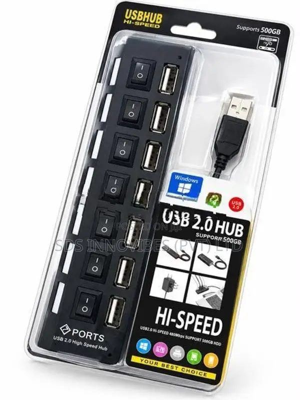 USB Hub 7 Port - Button