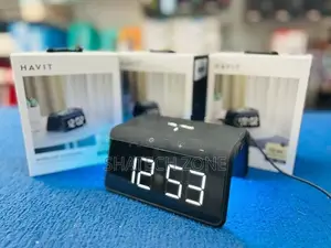 WIRELESS CHARGER + ALARM CLOCK - HAVIT 15W FAST CHARGING