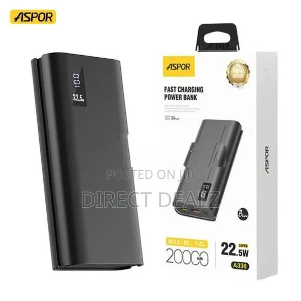 Aspor A336 22.5W 20000 Fast Charging Power Bank