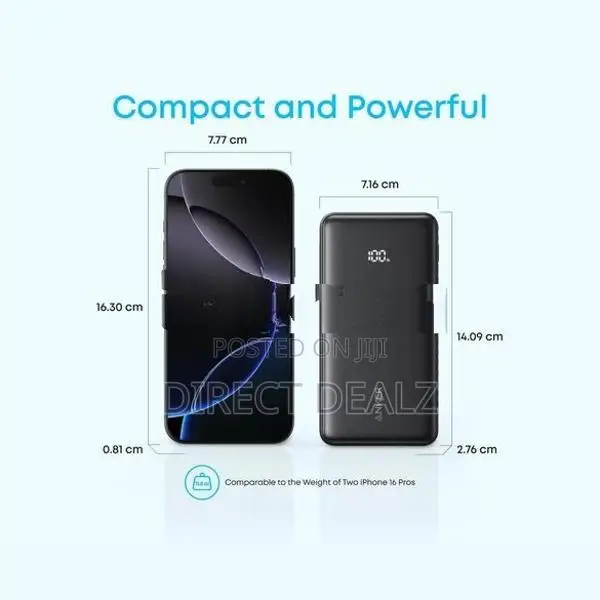 Anker Zolo 22.5W 20000 Power Bank with Built-in USB-C Cable - A110EH11
