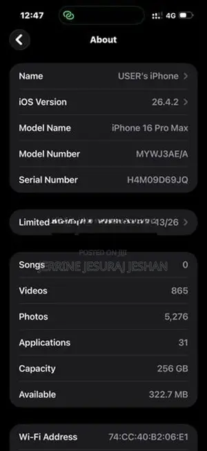 Apple iPhone 16 Pro Max (Used)