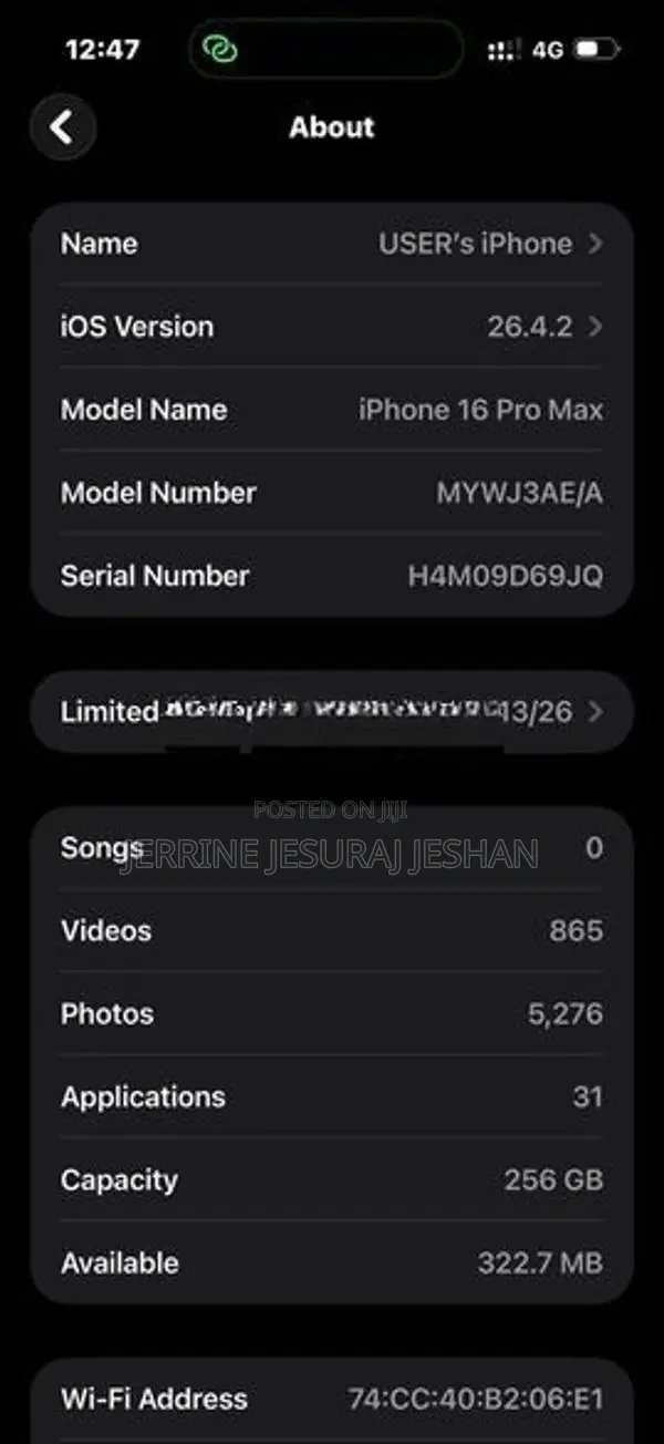 Apple iPhone 16 Pro Max (Used)