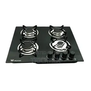 Wilsonic HOB-8004 4 Burner Built-in Gas Hob – 7mm Black Glass