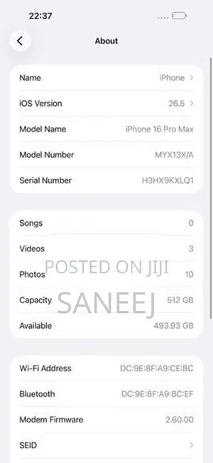 Apple iPhone 16 Pro Max (Used)