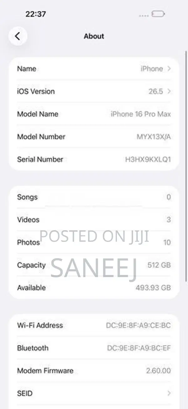 Apple iPhone 16 Pro Max (Used)