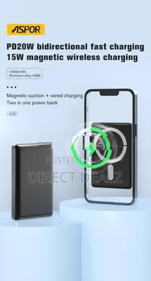 Aspor A381 Wireless Magnetic Portable Mini 5000mAh Power Bank