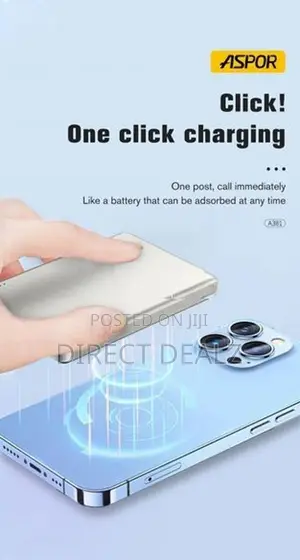 Aspor A381 Wireless Magnetic Portable Mini 5000mAh Power Bank