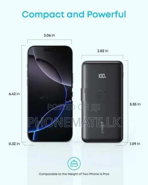 Anker Zolo Power Bank (20K, 22.5W, Built-In USB-C Cable)