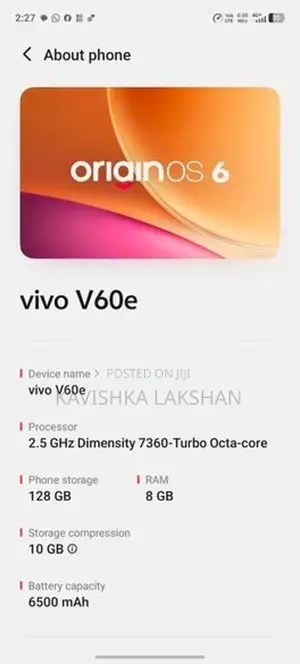 Vivo V60e 128GB (Used)