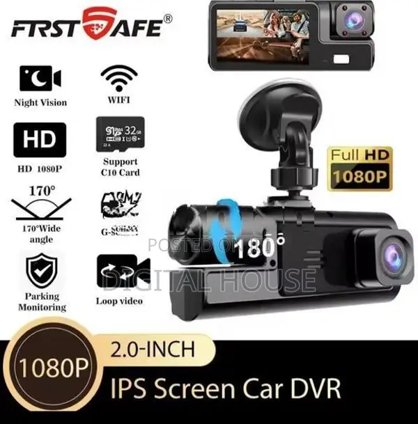 car camera dash wifi 12mp HD Front + inside reverse recording 3in1 new
