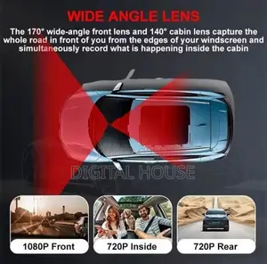 car camera dash wifi 12mp HD Front + inside reverse recording 3in1 new