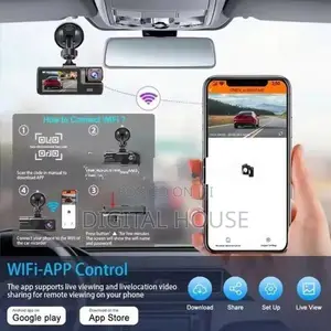 car camera dash wifi 12mp HD Front + inside reverse recording 3in1 new