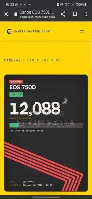 Canon 750d Camer Full Set