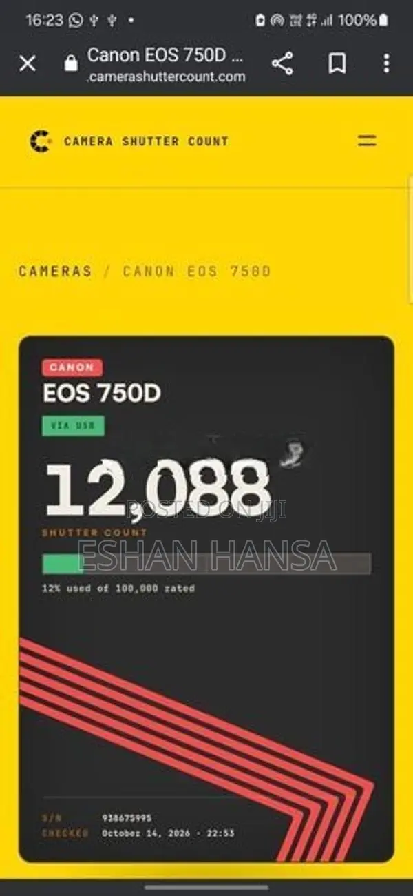 Canon 750d Camer Full Set