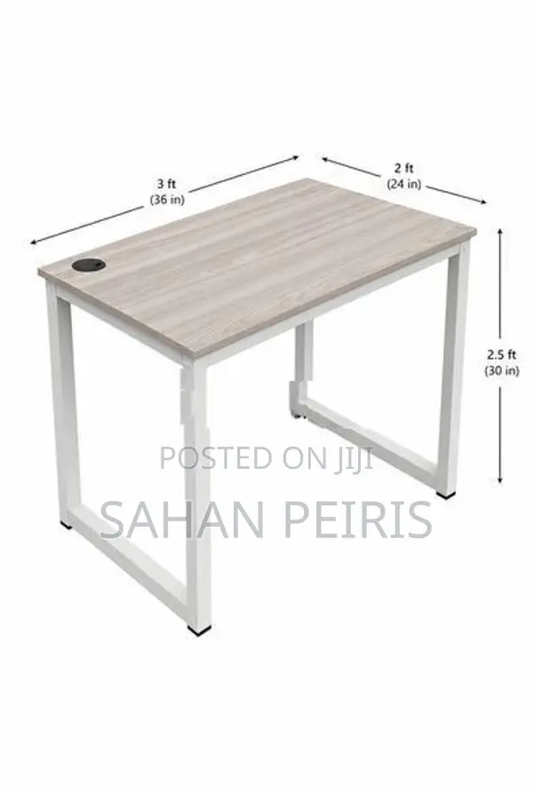 Used Office/ Study Tables Melamine Top With White Steel Frame