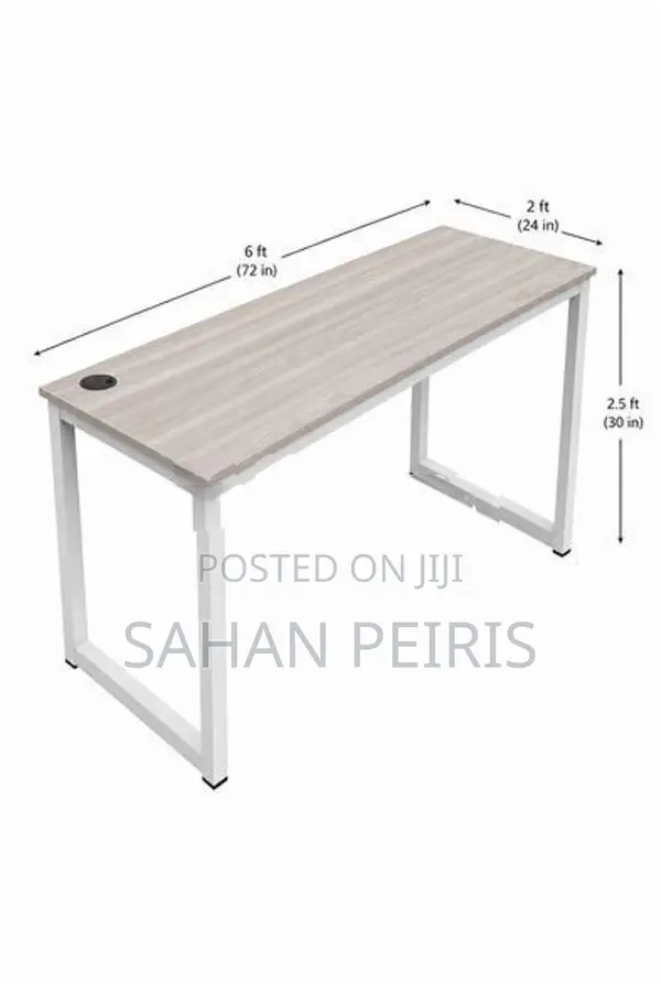 Used Office/ Study Tables Melamine Top With White Steel Frame