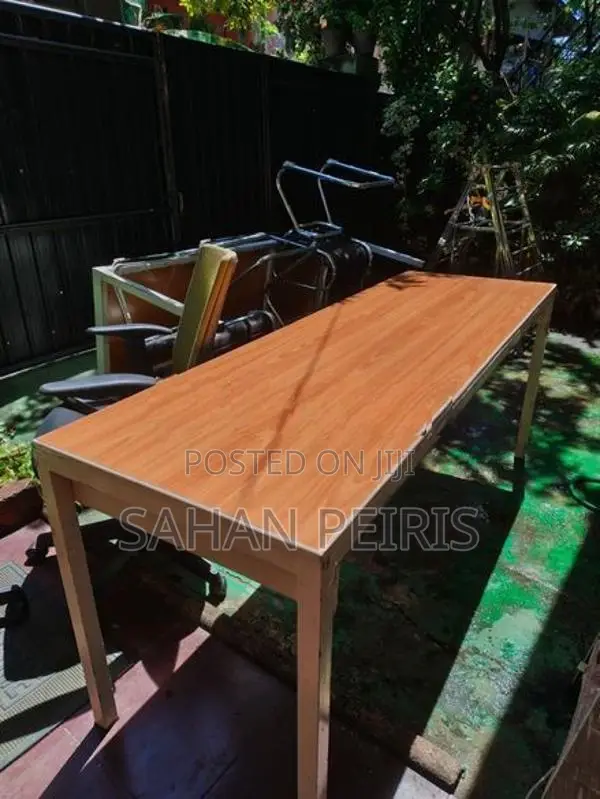 Used Office/ Study Tables Melamine Top With White Steel Frame