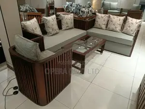 Mahogany Slatted Sofa Set