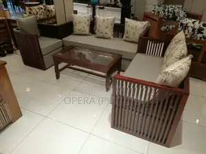 Mahogany Slatted Sofa Set